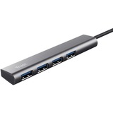Trust Halyx USB-C naar 4-poorts USB-A 3.2 Gen1-hub usb-hub aluminium/zwart