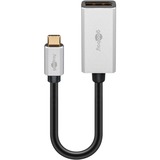goobay USB adapter USB-C 4.0 > Displayport Zwart/zilver, 15cm, tot 8K @ 60Hz
