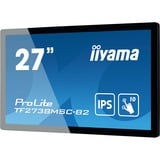 iiyama ProLite TF2738MSC-B2 27" monitor Zwart, Touch, DVI, HDMI, DisplayPort, Audio