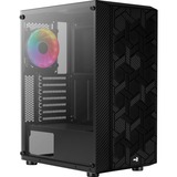 Aerocool Hive FRGB v3 Tower-behuizing Zwart | USB-A 2.0 | 2x USB-A 3.2 (5 Gbit/s) | 2x Audio | Window-kit