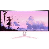 Arozzi Nova Curved 34" UltraWide gaming monitor Roze, 165 Hz, 2x DisplayPort, 2x HDMI, Audio, Adaptive Sync