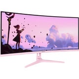 Arozzi Nova Curved 34" UltraWide gaming monitor Roze, 165 Hz, 2x DisplayPort, 2x HDMI, Audio, Adaptive Sync