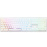 Ducky Zero 6108 Pure White RGB mechanisch gaming toetsenbord Wit, US lay-out (QWERTY), Cherry MX2A Blue, 100%, RGB leds, Double-shot PBT, hot swap, 2.4GHz | Bluetooth | USB-C