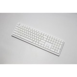 Ducky Zero 6108 Pure White RGB mechanisch gaming toetsenbord Wit, US lay-out (QWERTY), Cherry MX2A Blue, 100%, RGB leds, Double-shot PBT, hot swap, 2.4GHz | Bluetooth | USB-C