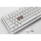 Ducky Zero 6108 Pure White RGB mechanisch gaming toetsenbord Wit, US lay-out (QWERTY), Cherry MX2A Blue, 100%, RGB leds, Double-shot PBT, hot swap, 2.4GHz | Bluetooth | USB-C