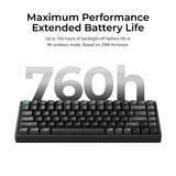 Keychron K2 Ultra 8K Wireless Custom Mechanical Keyboard Zwart, US lay-out (QWERTY), Keychron Apex Brown, 75%, RGB leds, OSA Double-shot PBT, USB-C | 2.4 GHz | Bluetooth 5.2