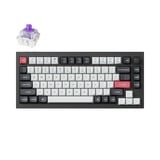 Keychron Q1 HE-M1 RGB mechanisch toetsenbord Zwart, US lay-out (QWERTY), Gateron Double-Rail Magnetic Nebula, 75%, Hot-swappable, RGB leds, OSA Double-shot PBT keycaps, USB-C | 2.4 GHz | Bluetooth, Knob