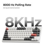 Keychron Q1 Ultra-M1 8K Wireless Custom Mechanical Keyboard, toetsenbord Zwart, US lay-out, Keychron Silk POM Red, 75%, RGB, Hot swap, 8K, 2.4 GHz / Bluetooth 5.2 / USB-C