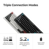 Keychron Q1 Ultra-M1 8K Wireless Custom Mechanical Keyboard, toetsenbord Zwart, US lay-out, Keychron Silk POM Red, 75%, RGB, Hot swap, 8K, 2.4 GHz / Bluetooth 5.2 / USB-C