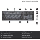 Logitech MX Mechanical, toetsenbord Zwart/grijs, US-International, Bluetooth Low Energy