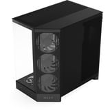 NZXT NZXT H9 Flow RGB+ (2025) All Black midi tower behuizing Zwart (mat) | 2x USB-A | 1x USB-C | RGB | Window