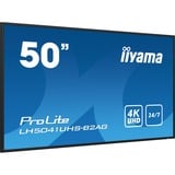 iiyama ProLite LH5041UHS-B2AG 50" 4K Ultra HD Public Display Zwart, VGA, HDMI, LAN, Audio, USB 