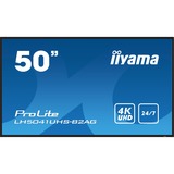 iiyama ProLite LH5041UHS-B2AG 50" 4K Ultra HD Public Display Zwart, VGA, HDMI, LAN, Audio, USB 