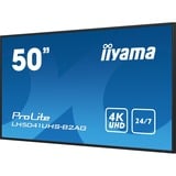 iiyama ProLite LH5041UHS-B2AG 50" 4K Ultra HD Public Display Zwart, VGA, HDMI, LAN, Audio, USB 