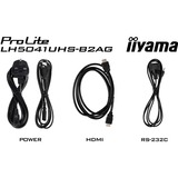iiyama ProLite LH5041UHS-B2AG 50" 4K Ultra HD Public Display Zwart, VGA, HDMI, LAN, Audio, USB 