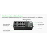 APC Back-UPS BE500G2-GR - Noodstroomvoeding Zwart, 8x Schuko, 500VA, 1 USB oplader, 1 USB datapoort