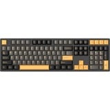 HelloGanss HS108T GC01, toetsenbord Zwart/oranje, US lay-out, Gateron G Pro Silver, RGB leds, PBT Doubleshot keycaps, hot swap, 2,4 GHz / Bluetooth / USB-C