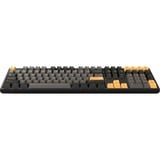 HelloGanss HS108T GC01, toetsenbord Zwart/oranje, US lay-out, Gateron G Pro Silver, RGB leds, PBT Doubleshot keycaps, hot swap, 2,4 GHz / Bluetooth / USB-C