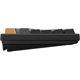 HelloGanss HS108T GC01, toetsenbord Zwart/oranje, US lay-out, Gateron G Pro Silver, RGB leds, PBT Doubleshot keycaps, hot swap, 2,4 GHz / Bluetooth / USB-C