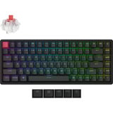 Keychron K2 QMK-J1, toetsenbord Zwart, US lay-out, Keychron Super Red, RGB leds, 75%, Cherry double-shot PBT, hot swap, Bluetooth 5.2 | USB-C