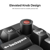 Keychron V1W-D3 8K QMK Wired Custom Mechanical Keyboard Zwart, US lay-out (QWERTY), Keychron Super Brown, 75%, RGB leds, Double-shot PBT, hot swap, 8K, Knop