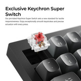 Keychron V1W-D3 8K QMK Wired Custom Mechanical Keyboard, toetsenbord Zwart, US lay-out, Keychron Super Brown, RGB leds, 75%, Double-shot PBT, hot swap, 8K, Knop