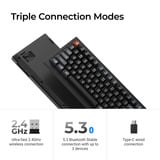 Keychron V1 Ultra 8K Wireless Custom Mechanical Keyboard Zwart, US lay-out (QWERTY), Keychron Silk POM Brown, 75%, RGB, Hot swap, 2.4 GHz | Bluetooth 5.3 | USB-C