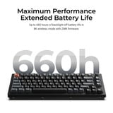 Keychron V1 Ultra 8K Wireless Custom Mechanical Keyboard, toetsenbord Zwart, US lay-out, Keychron Silk POM Brown, Keychron Silk POM Brown, 75%, RGB, Hot swap, 2.4 GHz / Bluetooth 5.3 / USB-C