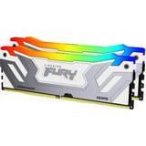 Kingston FURY 48 GB DDR5-8800 (2x 24 GB) Kit werkgeheugen Zilver/wit, KF588CU42RWAK2-48, Renegade RGB, XMP 3.0