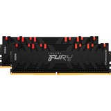 Kingston FURY 64 GB DDR4-3000 Kit werkgeheugen Zwart, KF430C16RBAK2/64, Renegade RGB, XMP
