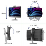 Philips 27B2U4601H/00 27" LED monitor Zilver/zwart, HDMI, DisplayPort, USB-C, Webcam, 120 Hz