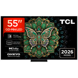 TCL 55MQLED75L QD-Mini LED 4K Ultra HD Smart TV 55" Ultra HD QLED Zwart, 4x HDMI, LAN, Wi-Fi 5, Bluetooth 5.4, USB-A
