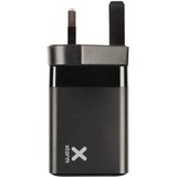 Xtorm Volt Reisstekker - EU/VK/VS naar 2xUSB + Xtorm USB naar USB-C kabel Zwart, EU/VK/VS, USB-C