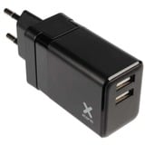 Xtorm Volt Reisstekker - EU/VK/VS naar 2xUSB + Xtorm USB naar USB-C kabel oplader Zwart, EU/VK/VS, USB-C