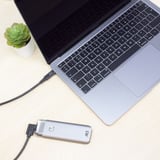 ACT Connectivity USB 3.2 USB-C (recht) naar USB-C (links/rechts haaks) kabel Zwart, 5 Gbit/s, 60W, 2 meter