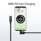 ACT Connectivity USB 3.2 USB-C (recht) naar USB-C (links/rechts haaks) kabel Zwart, 5 Gbit/s, 60W, 2 meter