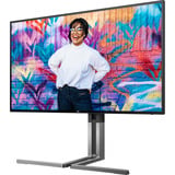 AOC U27U3CV 27" 4K Ultra HD monitor Zwart/zilver, 1x DisplayPort, 2x HDMI, 2x USB-C, 4x USB-A, 1x RJ-45