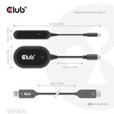 Club 3D Wireless USB-C to HDMI Transmitter and Receiver adapter Zwart
