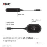 Club 3D Wireless USB-C to HDMI Transmitter and Receiver adapter Zwart