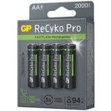 GP Batteries ReCyko Pro Photoflash 1,2V AA Oplaadbaar batterij, 4 stuks Zwart
