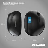 INCASE Designed by Microsoft Sculpt Ergonomic Mouse Zwart