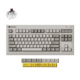 Keychron R3-M3 QMK Wireless Mechanical Keyboard, toetsenbord Grijs, US lay-out, Keychron Super Brown, RGB, Cherry PBT, Hot swap, 2.4 GHz / Bluetooth 5.3 / USB-C