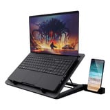 Trust GXT 1125 Quno Laptop Koelstandaard laptopkoeler Zwart, 5 ventilatoren | tot 17,3 inch | verstelbare hoogte