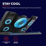Trust GXT 1125 Quno Laptop Koelstandaard laptopkoeler Zwart, 5 ventilatoren | tot 17,3 inch | verstelbare hoogte