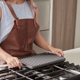 Victoria Omkeerbare Bakplaat 33 x 21 cm, Seasoned grillplaat Zwart, Color packaging