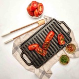 Victoria Omkeerbare Bakplaat 33 x 21 cm, Seasoned grillplaat Zwart, Color packaging