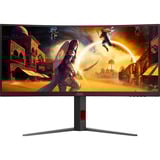 AOC CU34G4 34" Curved UltraWide gaming monitor Zwart/rood, 180 Hz, HDMI, DisplayPort, AMD FreeSync