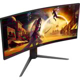AOC CU34G4 34" Curved UltraWide gaming monitor Zwart/rood, 180 Hz, HDMI, DisplayPort, AMD FreeSync