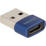 DeLOCK USB 2.0 Adapter USB-A male > USB-C female Blauw