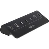 DeLOCK USB-C 10 Gbps Hub usb-hub Zwart, 3x USB-C 3.2 (10 Gbit/s), 4x USB-A 3.2 (10 Gbit/s)